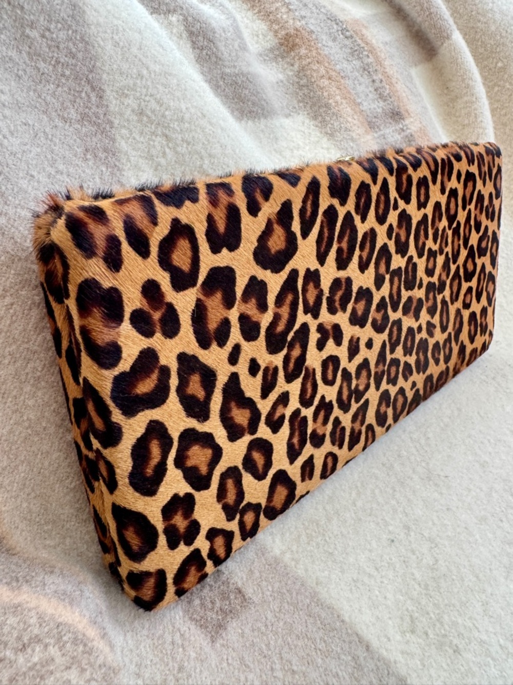 Vintage Abas Leopard-Print Haircalf Frame Wallet/Clutch
